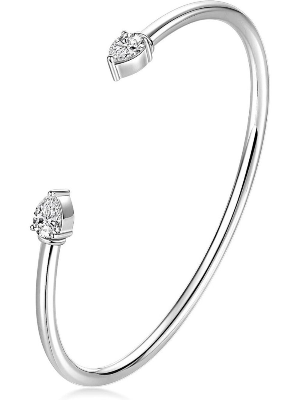 Elegant Pear Moissanite Cuff Bangle for Women - Dazzling Jewelry Accessory